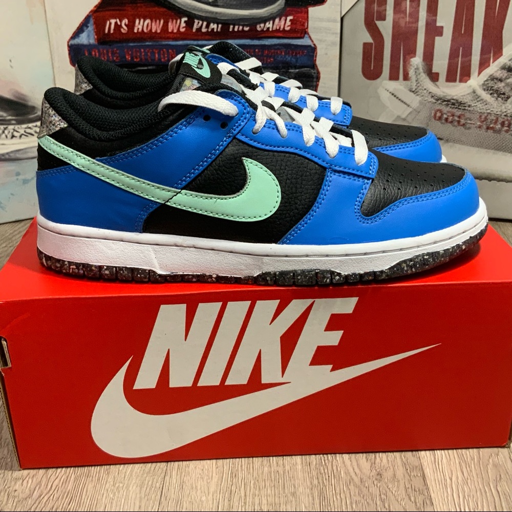 Nike Dunk Low GS Blk Light Photo Blue Mint - Size 6.5Y/8W - DR0165-001 New
